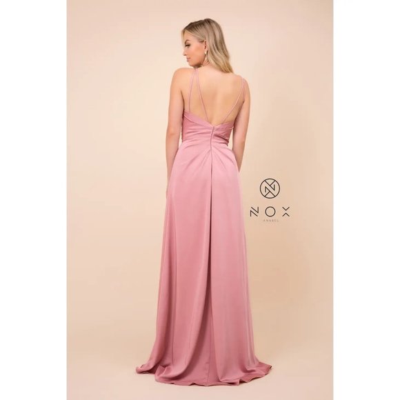 NWT Nox Anabel - 8347 V-Neck Long Evening Gown with high side slit, S (4-6) - Picture 9 of 12